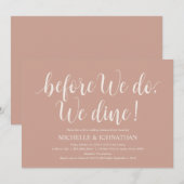 Blush Cream Rustic Wedding Rehearsal Dinner Kaart (Voorkant / Achterkant)