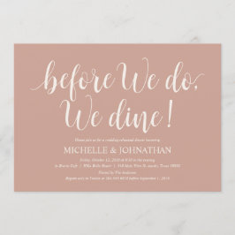 Blush Cream Rustic Wedding Rehearsal Dinner Kaart