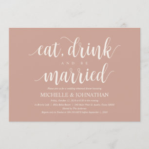 Blush Cream Rustic Wedding repetitie diner Kaart