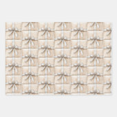Blush Cream Silver Sparkle Bows Gifts Christmas Inpakpapier Vel (Voorkant 3)