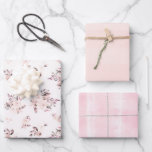 Blush & Cream Waterverf Bloemen en Subtiele Strepe Inpakpapier Vel<br><div class="desc">Blush & Cream Waterverf Bloemen en Subtiele Strepen Cadeaupapier voor Baby showers,  Bruiloften,  Verjaardagen en al uw Speciale gelegenheden! Een Collectie van het Coördineren van trendy en chique bloem en waterverf texturen inpakpapier. ~ Controleer mijn winkel om de hele suite te zien voor dit ontwerp!</div>