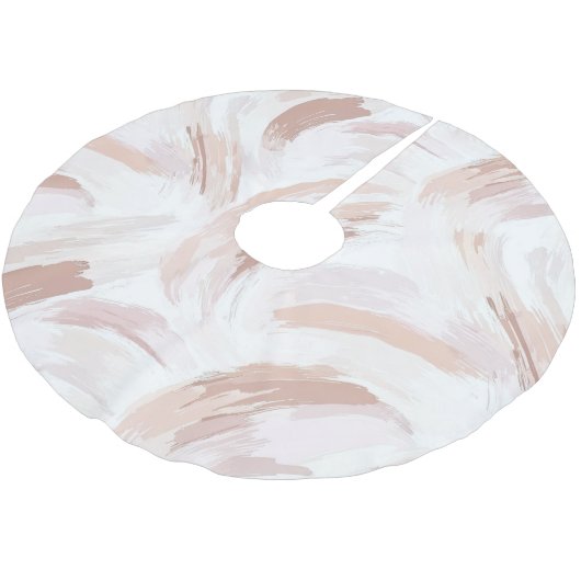 Blush Cream Witte Abstracte Kerst Kerstboom Rok (Gekanteld)