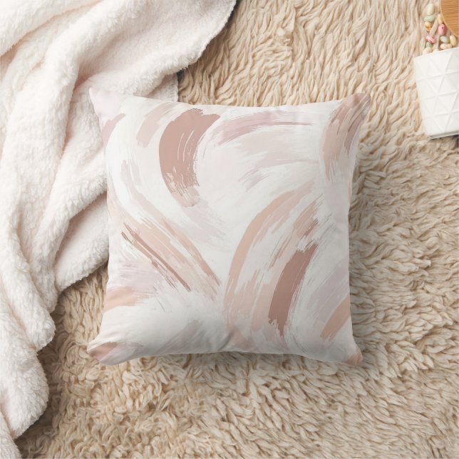 Blush Cream Witte Abstracte Kerst Kussen (Deken)