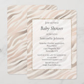 Blush Cream Zebra Animal Print Baby shower Kaart (Voorkant / Achterkant)