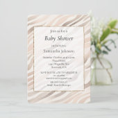 Blush Cream Zebra Animal Print Baby shower Kaart (Staand voorkant)