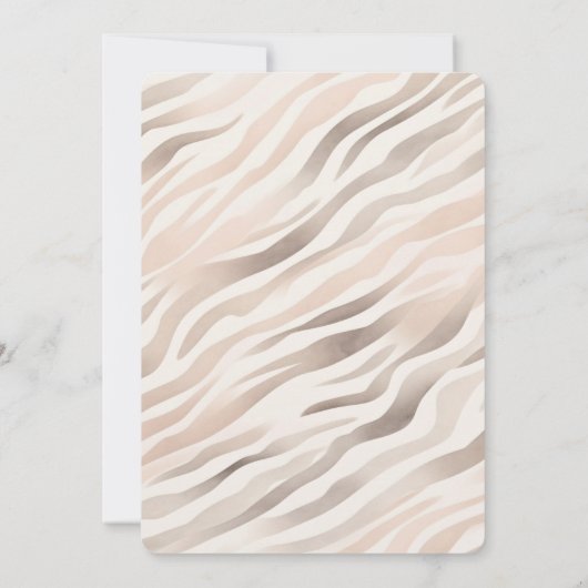 Blush Cream Zebra Animal Print Baby shower Kaart (Achterkant)