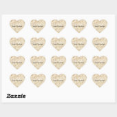 Blush Cream Zebra Glam Gold Confetti Sparkle Hart Sticker (Vel)