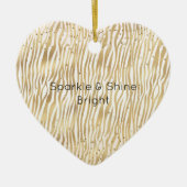 Blush Cream Zebra Glam Gold Confetti Sparkle Keramisch Ornament (Voorkant)