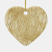Blush Cream Zebra Glam Gold Confetti Sparkle Keramisch Ornament (Achterkant)