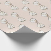 Blush Crème Hart Bril Cadeaupapier (Hoek)