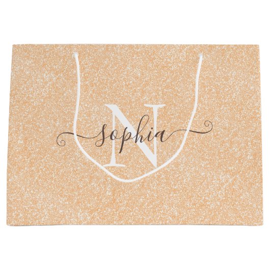 Blush crème roze glitter Gepersonaliseerd Groot Cadeauzakje (Voorkant)