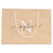 Blush crème roze glitter Gepersonaliseerd Groot Cadeauzakje (Achterkant)