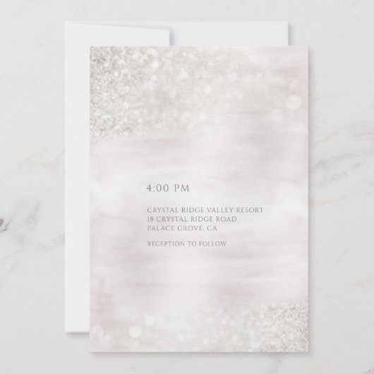 Blush Crystal Ridge Elegant Sparking Wedding Kaart (Achterkant)