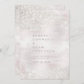 Blush Crystal Ridge Elegant Sparking Wedding Kaart (Voorkant / Achterkant)