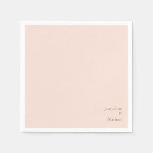 Blush Custom Couple Names Wedding Napkins Servet (Voorkant)