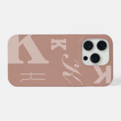 Blush Custom Initiaal, Kies Uw Letter Monogram iPhone Hoesje (Achterkant horizontaal)