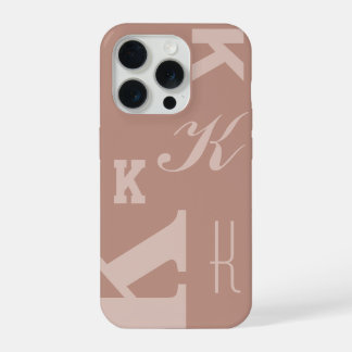 Blush Custom Initiaal, Kies Uw Letter Monogram iPhone 15 Pro Case