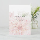 Blush Dahlias Floral Wedding Invitation Kaart (Staand voorkant)