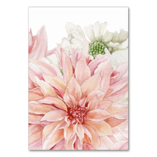 Blush Dahlias Floral Wedding Kaart (Achterkant)