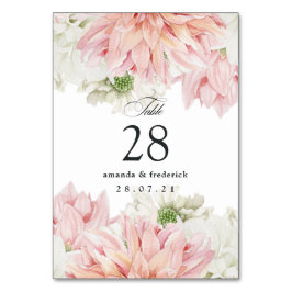 Blush Dahlias Floral Wedding Kaart