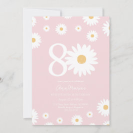 Blush Daisy 80ste verjaardag uitnodiging