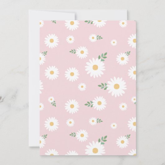 Blush Daisy 80ste verjaardag uitnodiging (Achterkant)