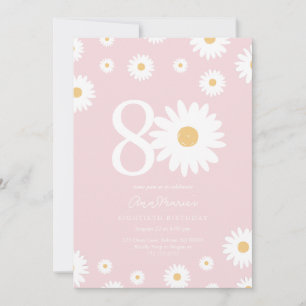Blush Daisy 80ste verjaardag uitnodiging
