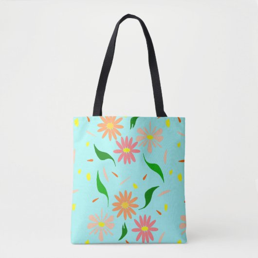 blush daisy aqua tote bag (Voorkant)