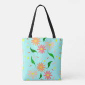 blush daisy aqua tote bag (Achterkant)