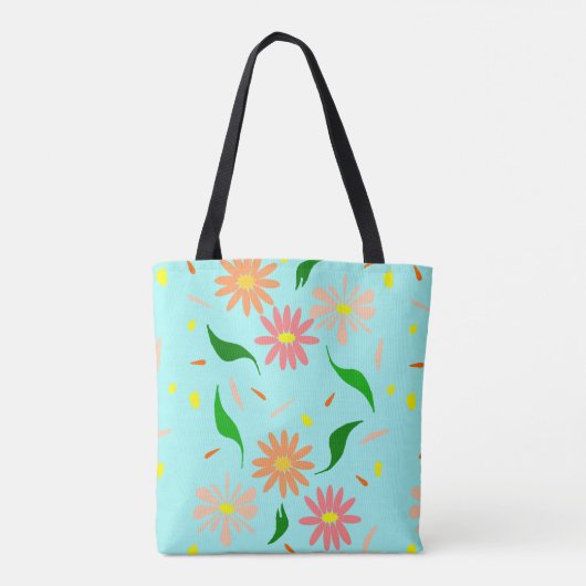 blush daisy aqua tote bag (Achterkant)