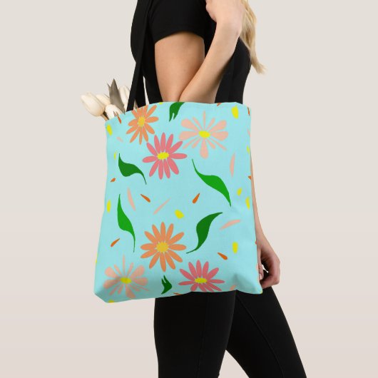 blush daisy aqua tote bag (Dichtbij)
