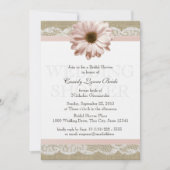 Blush Daisy Country Lace Trouwdouche Kaart (Voorkant)