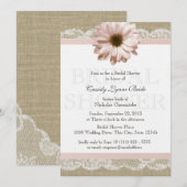 Blush Daisy Country Lace Vrijgezellenfeest Kaart (Voorkant / Achterkant)