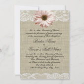 Blush Daisy en Lace Country Burlap Wedding Kaart (Voorkant)