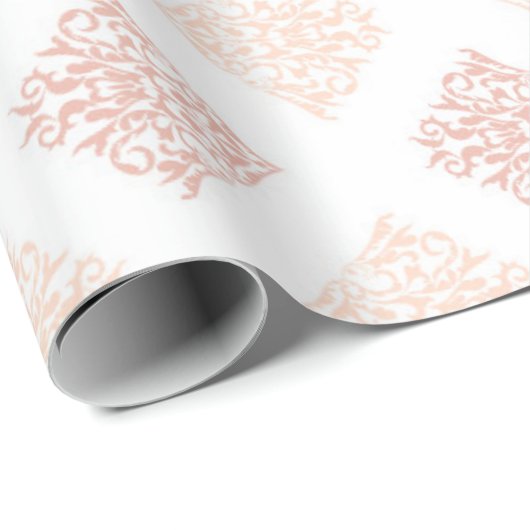 Blush Damask Cadeaupapier (Rol Hoek)