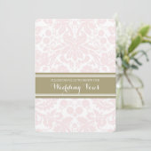 Blush Damask Gelofte Vernieuwing Uitnodiging (Staand voorkant)