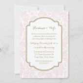 Blush Damask Gelofte Vernieuwing Uitnodiging (Achterkant)