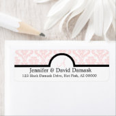 Blush Damask Monogram Wedding Invitation Labels (Insitu)