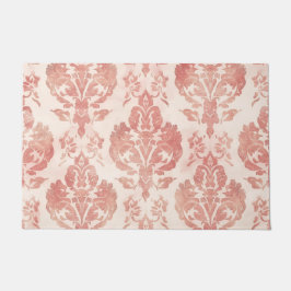 Blush Damask Watercolor Floral Vintage Pattern Deurmat