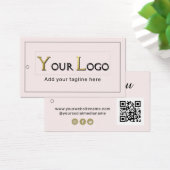 Blush Dank u Logo QR Code Clothing Hang Label Visitekaartje (Bureau)
