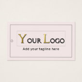 Blush Dank u Logo QR Code Clothing Hang Label Visitekaartje (Voorkant)