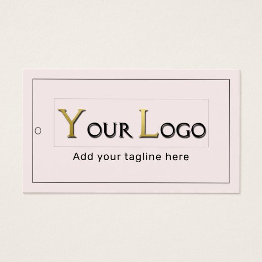 Blush Dank u Logo QR Code Clothing Hang Label Visitekaartje (Voorkant)