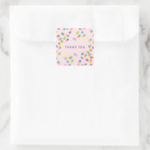 Blush Dank u wel kleurrijke Confetti Polka Dots Vierkante Sticker (Tas)