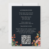 Blush Dark Bourgondië Marsala Blooms bruiloft Kaart (Achterkant)