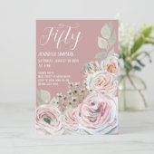 Blush Delicate waterverf bloem palepink Verjaardag Kaart (Staand voorkant)