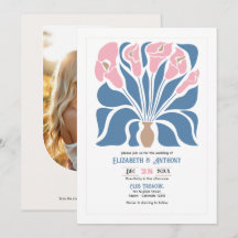 Blush & Denim Klei Abstracte Bloem Boho Bruiloft