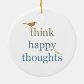Blush Denk Gelukkige Gedachten Vogels Keramisch Ornament (Achterkant)