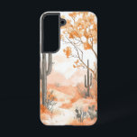 Blush Desert Bloom Telefoonhoesje Samsung Galaxy Hoesje<br><div class="desc">Een zacht en bloeiend woestijnlandschap met zachte oranje en roze tinten vangt de rustige charme van de natuur.</div>