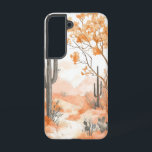 Blush Desert Bloom Telefoonhoesje Samsung Galaxy Hoesje<br><div class="desc">Een zacht en bloeiend woestijnlandschap met zachte oranje en roze tinten vangt de rustige charme van de natuur.</div>