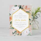 Blush | Desert Floral Gradual Party Folie Uitnodiging (Staand Voorkant)